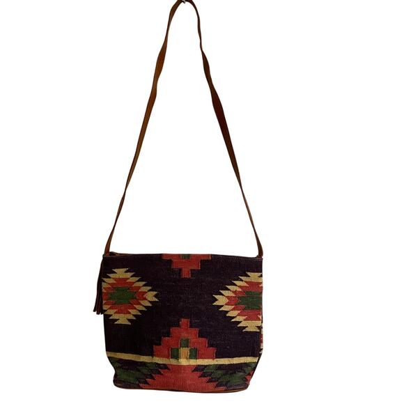 Unknown Handbags - Crossbody woven purse southwestern boho vintage Aztec print